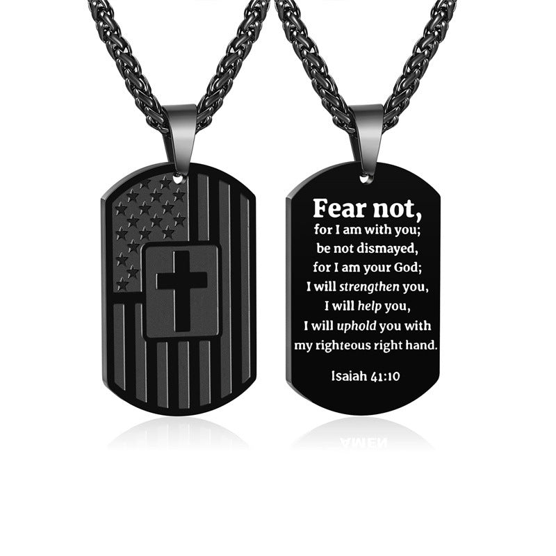 Men's Military Brand Cross Pendant Necklace