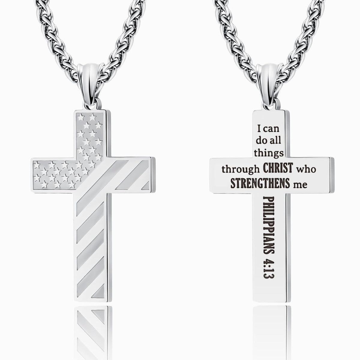 Men's American Flag Cross Necklace