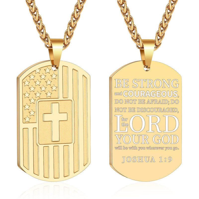 Men's Military Brand Cross Pendant Necklace