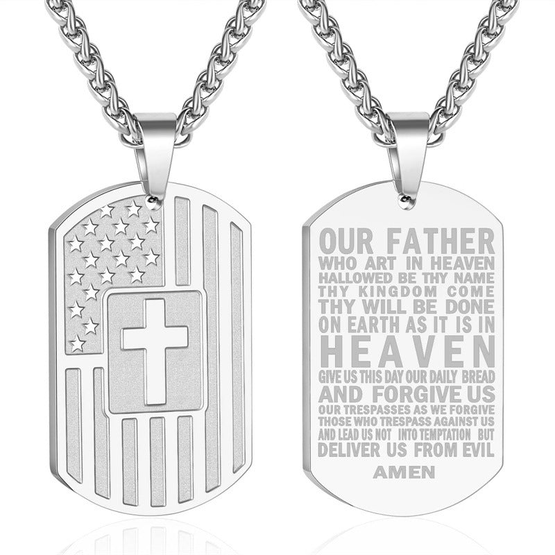 Men's Military Brand Cross Pendant Necklace