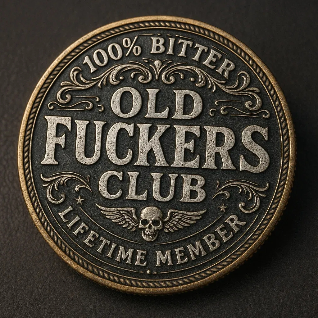 3D Relief Old F*ers Club Commemorative Coin – Double-Sided Antique Metal Collectible**