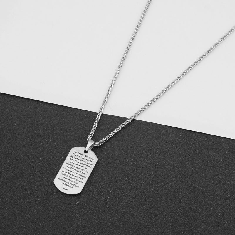 Men's Faith & Hope Printed Cross Military Brand Necklace