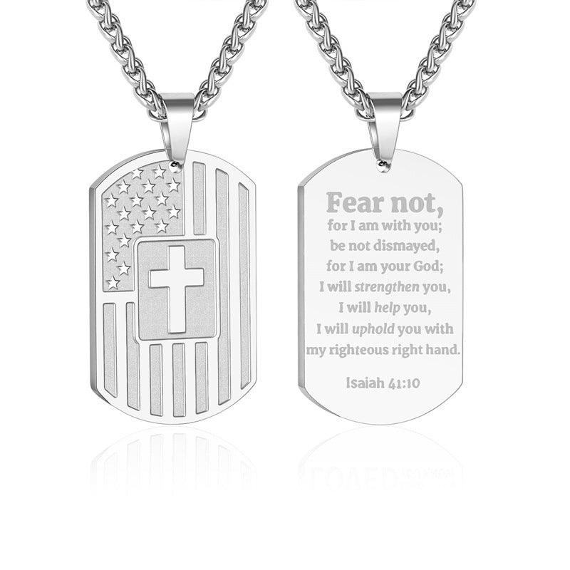 Men's Military Brand Cross Pendant Necklace