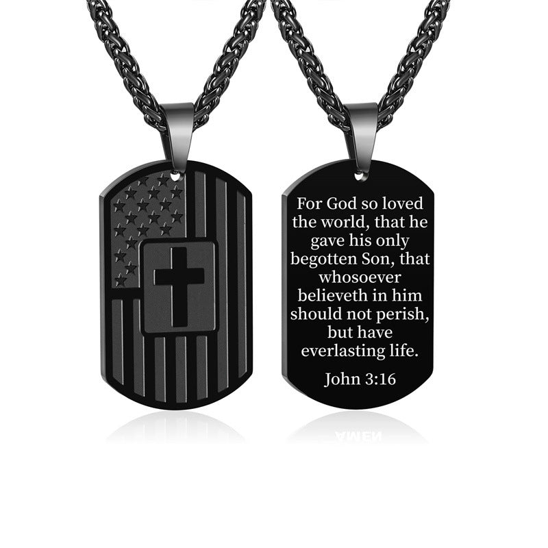Men's Military Brand Cross Pendant Necklace