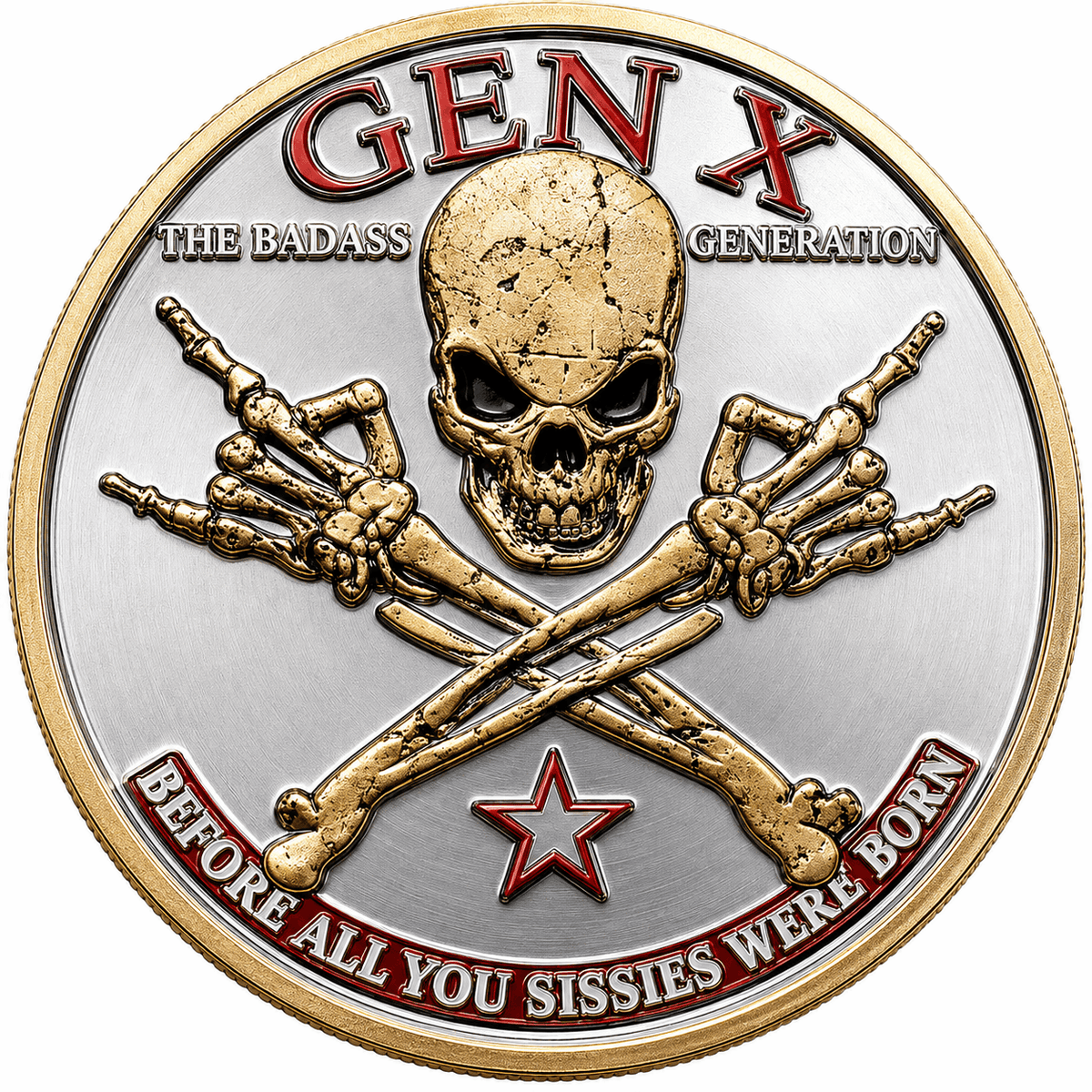 3D Gen X Generation Commemorative Coin – Raised on Hose Water & Neglect