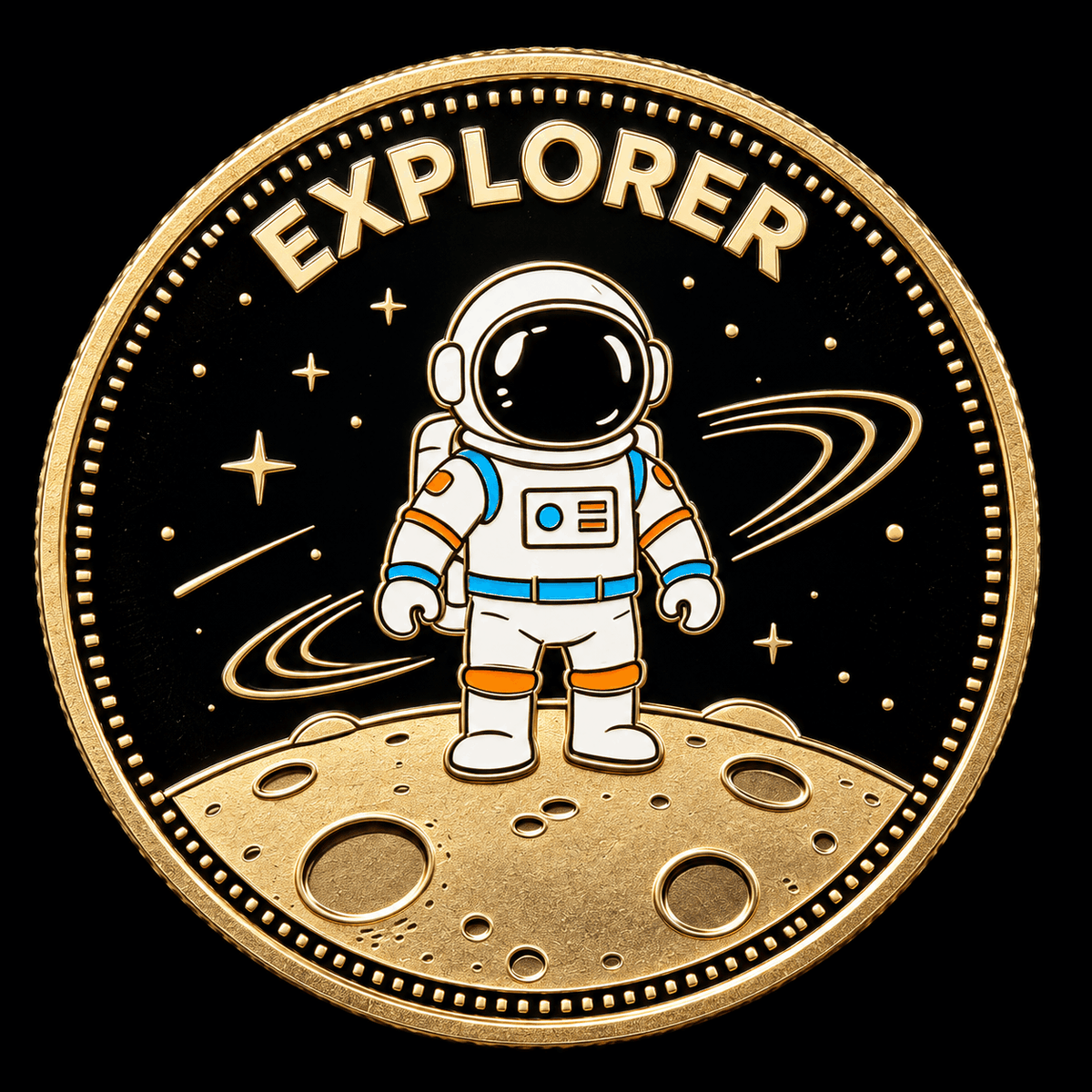 3D Explorer & Universe Commemorative Coin – Astronaut Galaxy Collectible