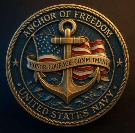 3D High-Relief Sailor Strength & Anchor of Freedom Commemorative Coin