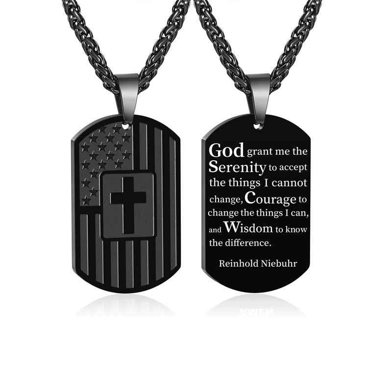 Men's Military Brand Cross Pendant Necklace