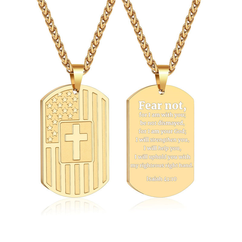 Men's Military Brand Cross Pendant Necklace