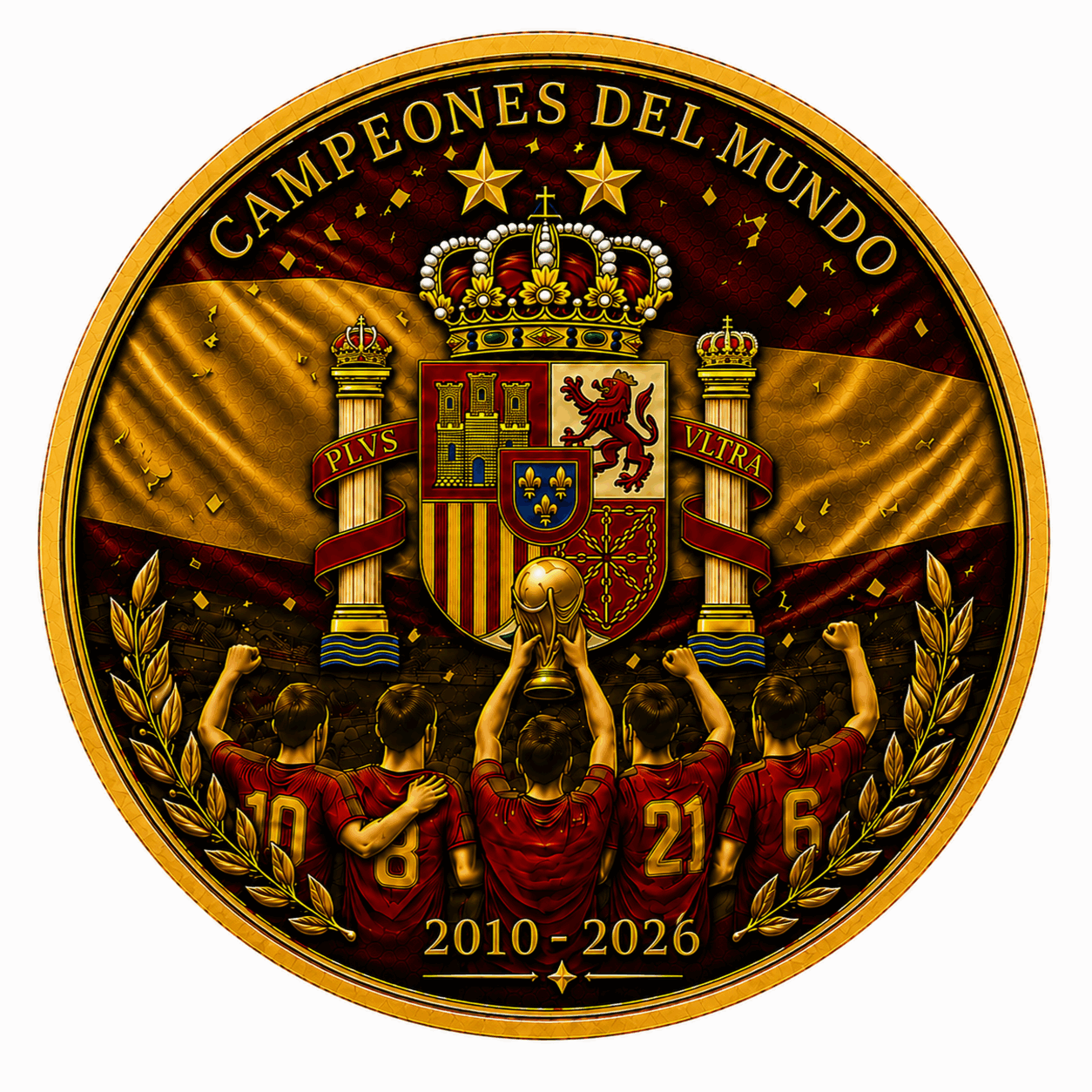 ⭐⭐ NEW ARRIVAL | 3D Spain Two-Star World Champions Commemorative Coin (2010–2026)