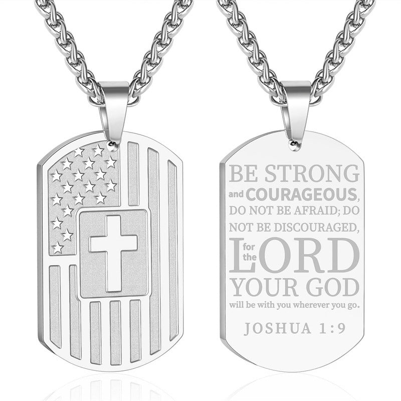 Men's Military Brand Cross Pendant Necklace