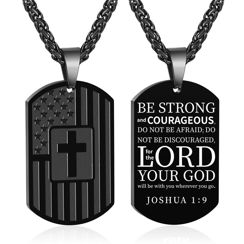 Men's Military Brand Cross Pendant Necklace